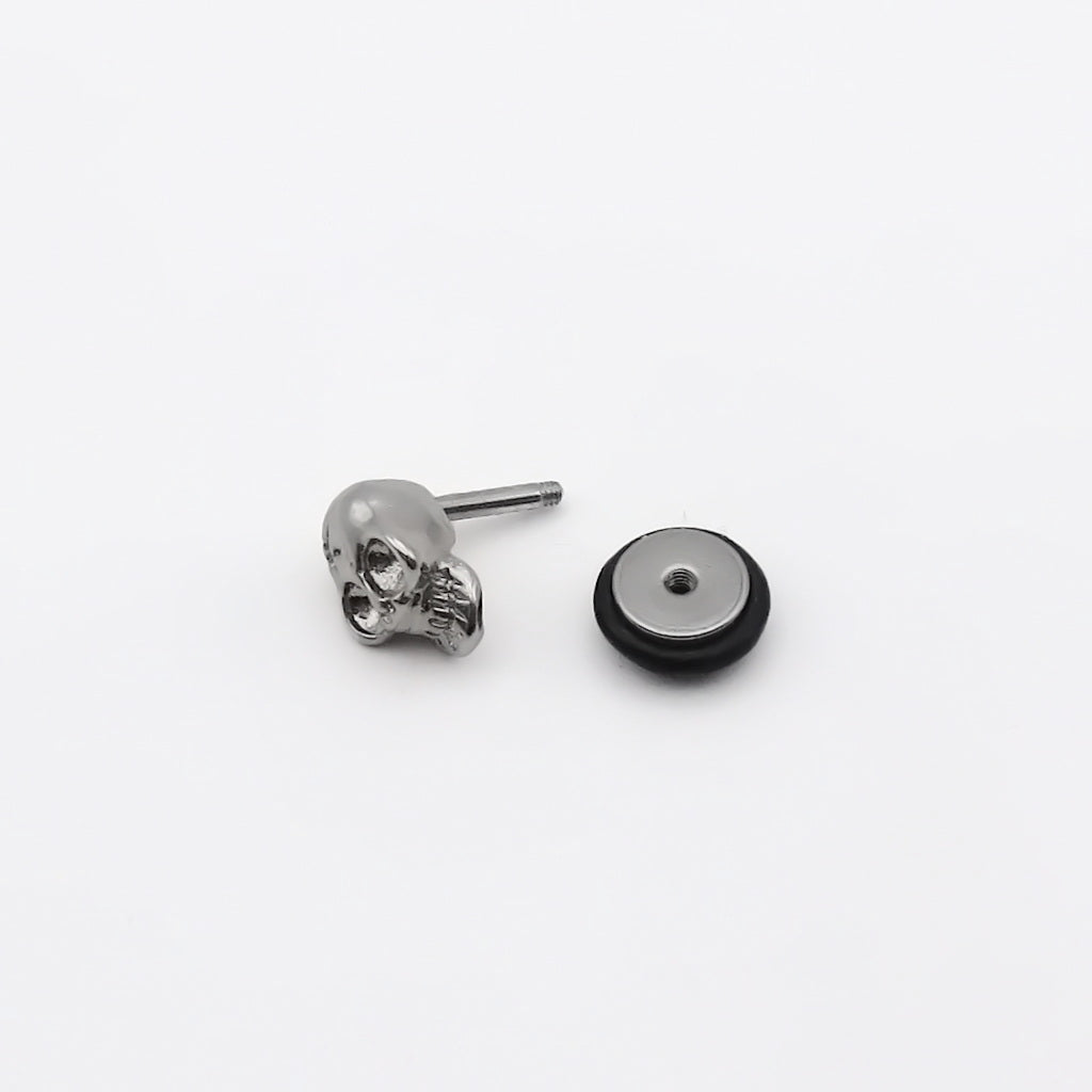 Stainless Steel Star Skull Fake Plug Earring
