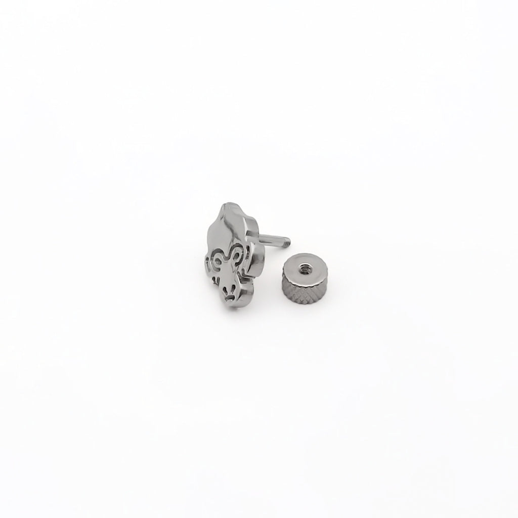 Stainless Steel Monkey Face Fake Plug Earring