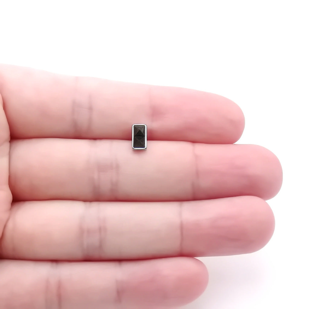 Stainless Steel Rectangular Pyramid Fake Plug Earring