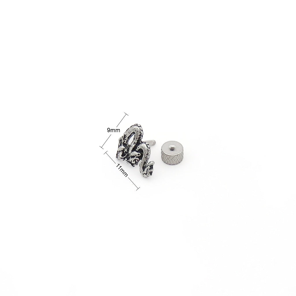 Stainless Steel Dragon Fake Plug Earring