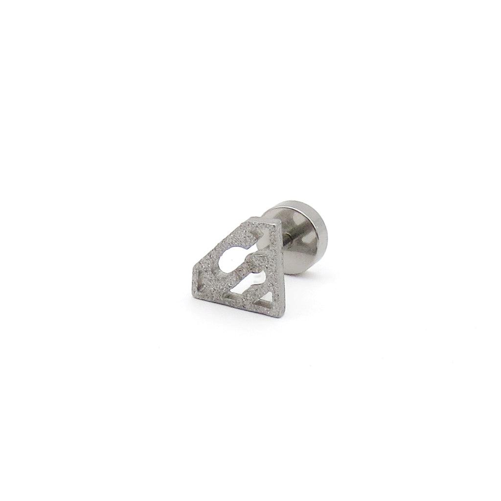 Stainless Steel Superhero Shield Fake Plug Earring-Fake Plugs-3-Glitters