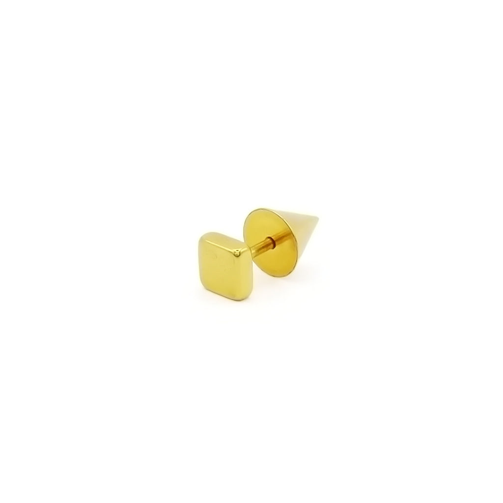 Stainless Steel Square Spike Back Fake Plug Earring-Fake Plugs-4-Glitters