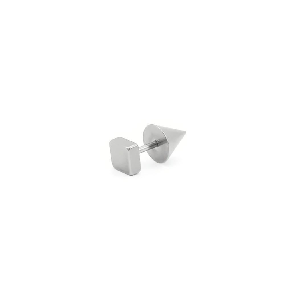 Stainless Steel Square Spike Back Fake Plug Earring-Fake Plugs-3-Glitters