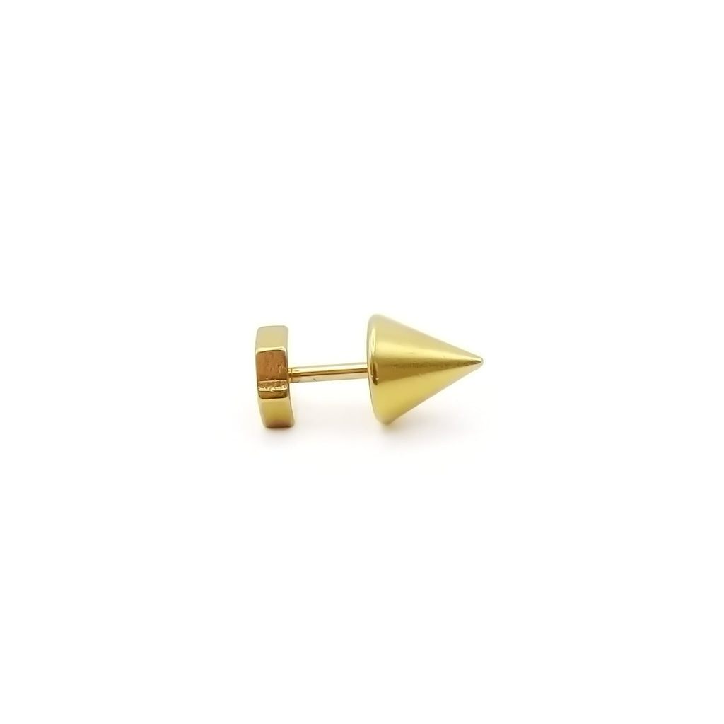 Stainless Steel Hexagon Spike Back Fake Plug Earring