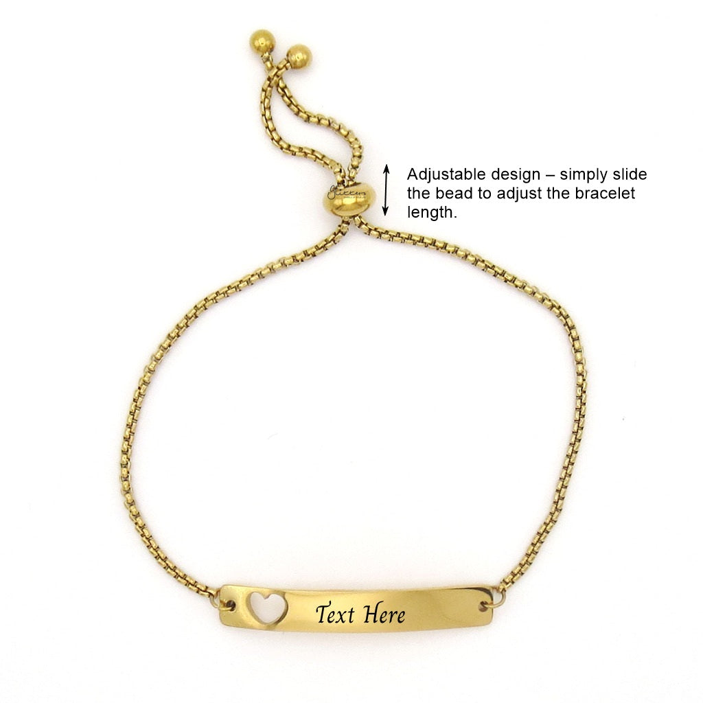 Personalised Heart Cut-Out Link Bar Bracelet
