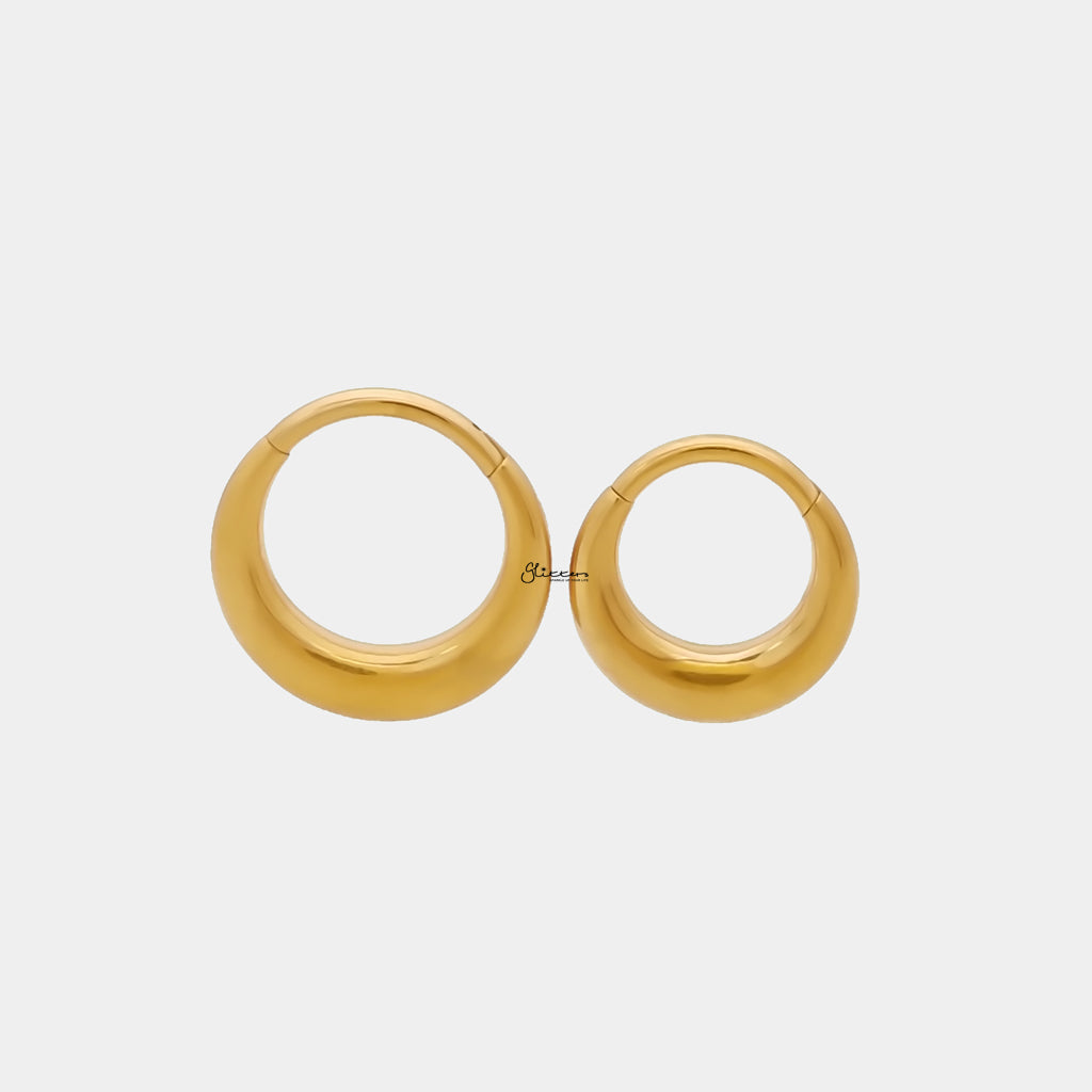 Titanium Thick Hinged Segment Hoop Ring - Gold-Septum Rings-2-Glitters