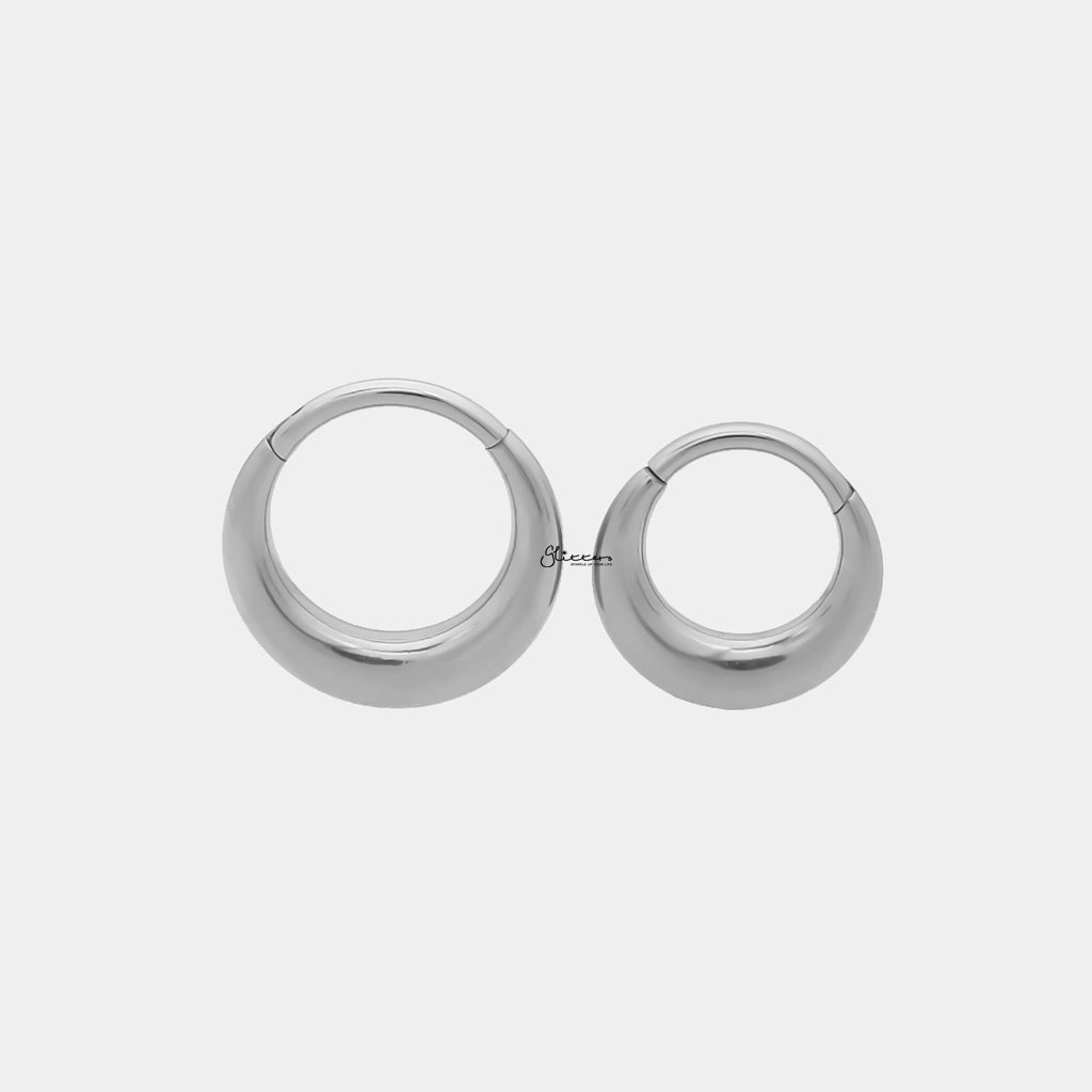 Titanium Thick Hinged Segment Hoop Ring - Silver-Septum Rings-2-Glitters