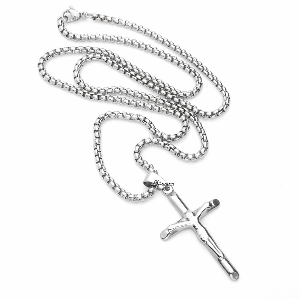 Stainless Steel Crucifix Cross Pendant - Silver-Pendants-3-Glitters