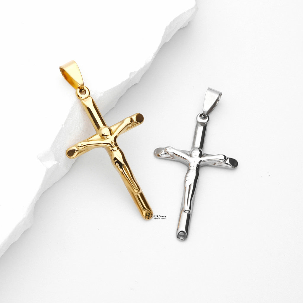 Stainless Steel Crucifix Cross Pendant - Gold-Pendants-4-Glitters