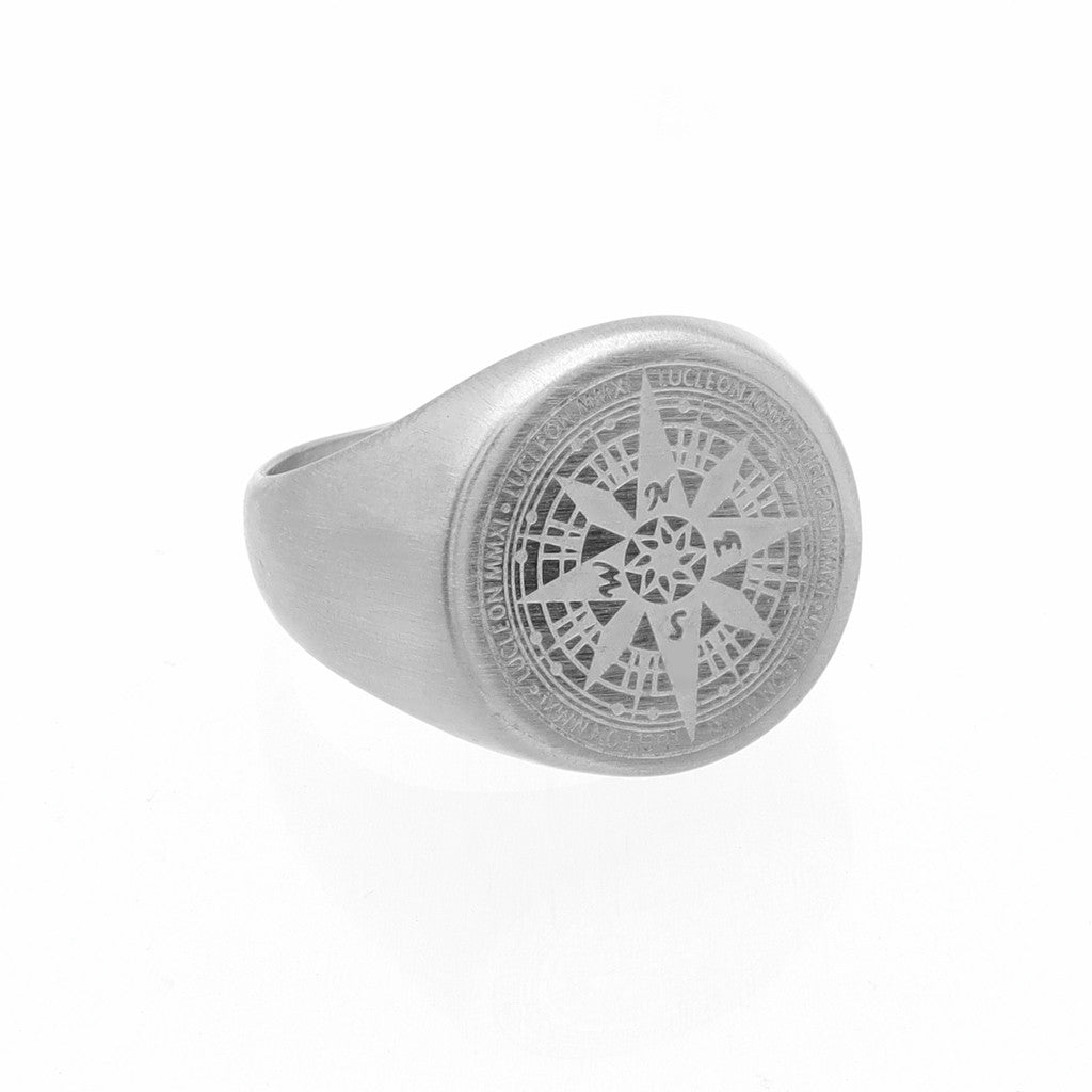 Stainless Steel Compass Rose Ring-Stainless Steel Rings-2-Glitters