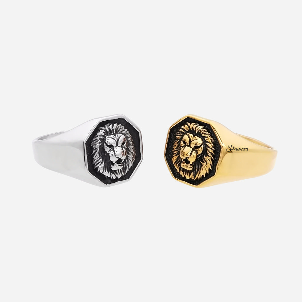 Stainless Steel Lion Ring - Gold-Stainless Steel Rings-5-Glitters