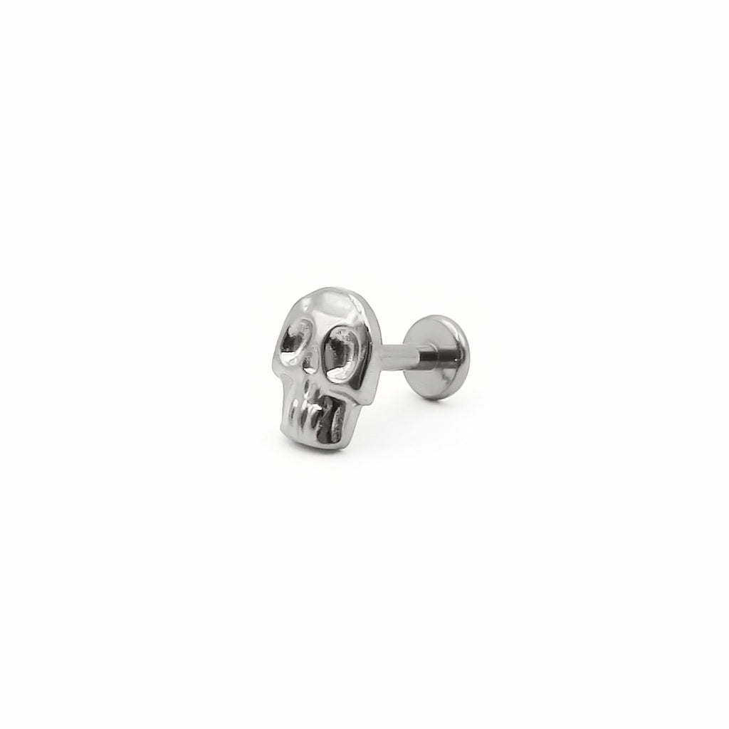 Skull Titanium Flat Back Stud Earring-Tragus | Cartilage | Daith | Conch-4-Glitters