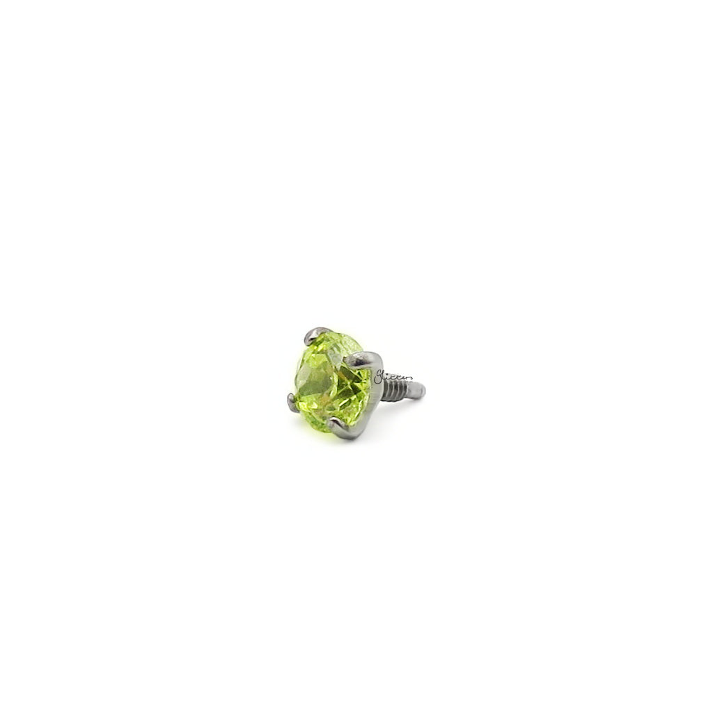 Titanium Internally Threaded Replacement CZ Top - Green
