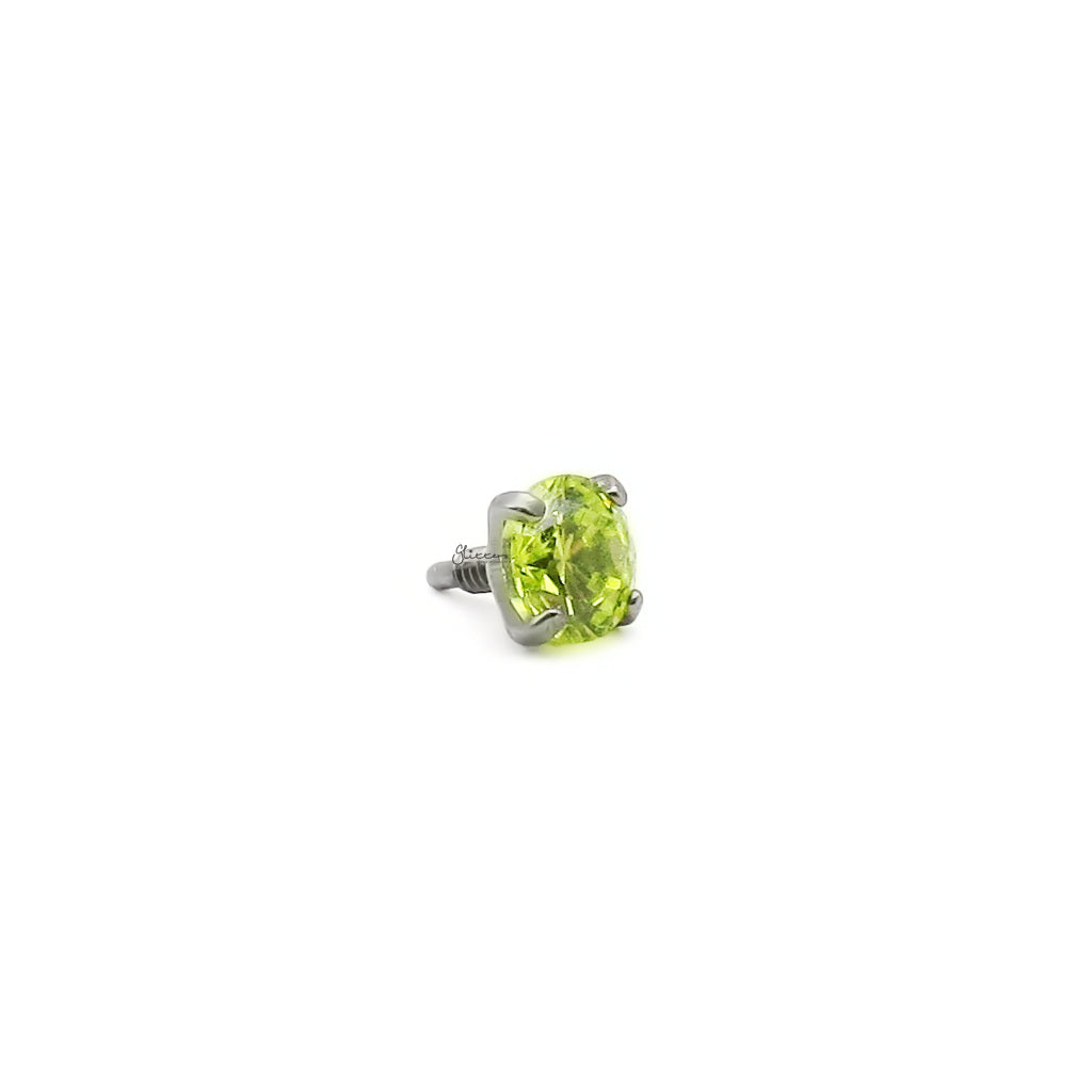 Titanium Internally Threaded Replacement CZ Top - Green