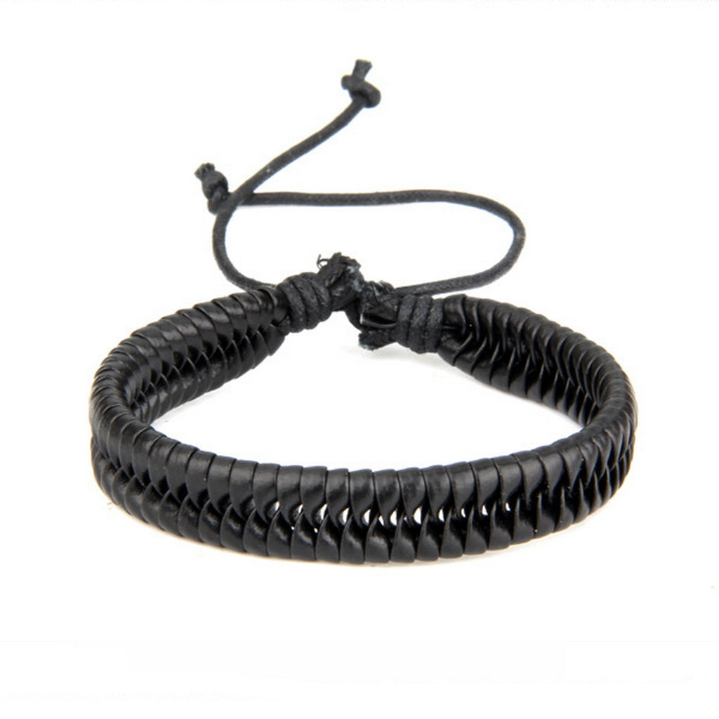 Weave Pattern Leather Bracelet-Leather Bracelets-1-Glitters