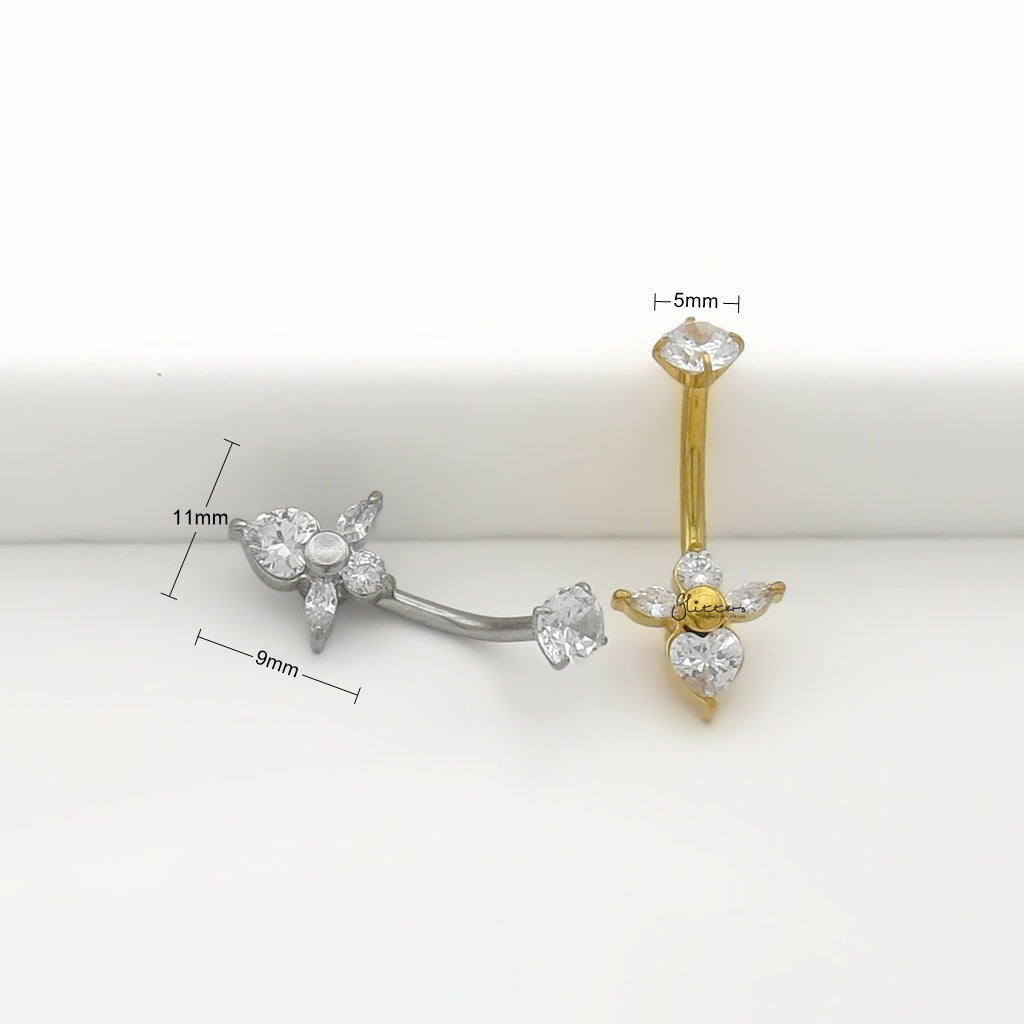 CZ Angel Belly Button Navel Ring - Gold-Belly Rings-4-Glitters