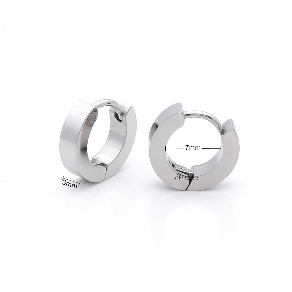 Stainless Steel Huggie Hoop Earrings - Small-Hoop Earrings-2-Glitters