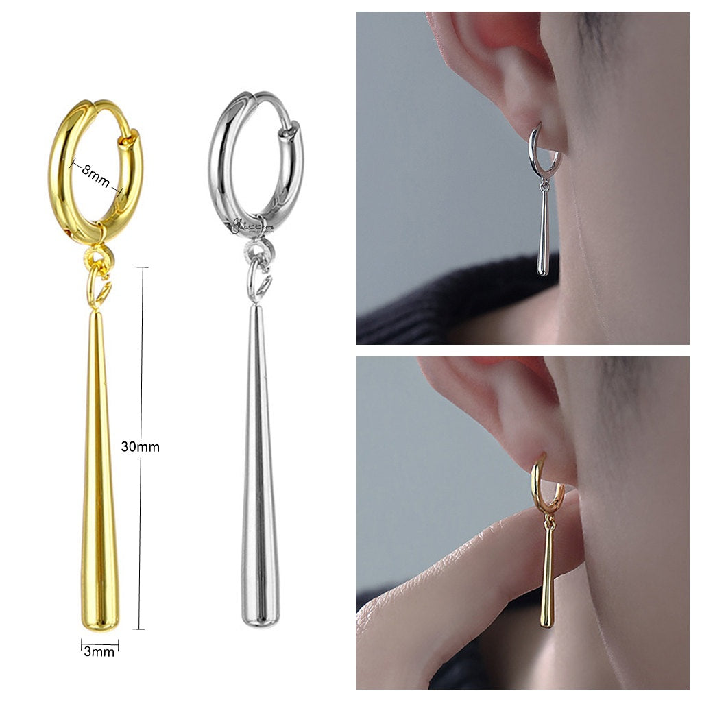 Stainless Steel Minimalist Bar Drop Hoop Earrings-Earrings-2-Glitters