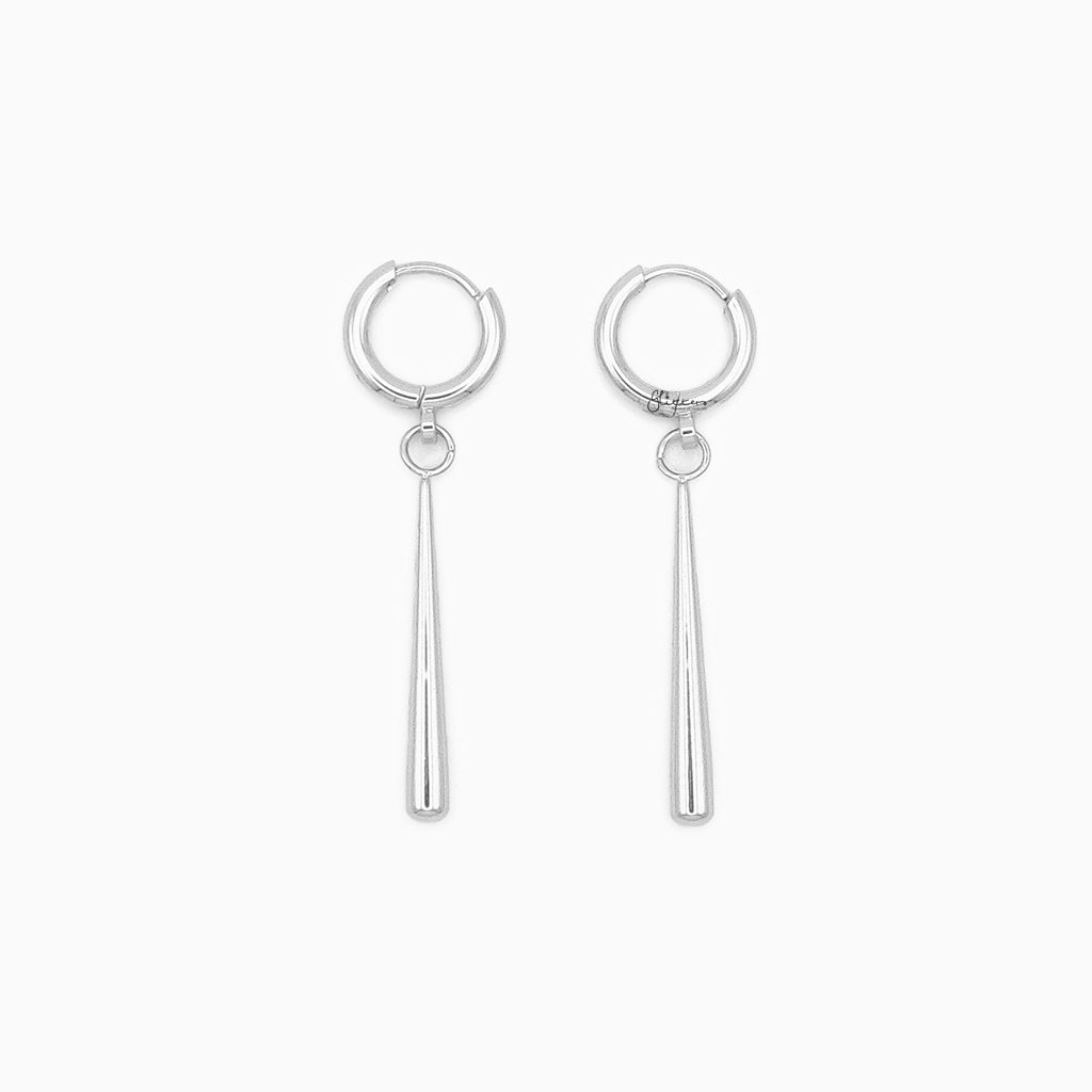 Stainless Steel Minimalist Bar Drop Hoop Earrings-Earrings-4-Glitters