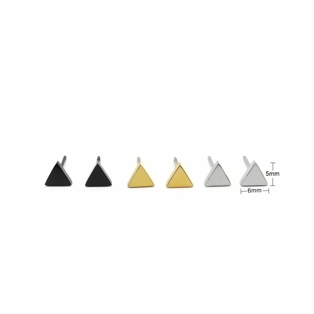 Stainless Steel Triangle Stud Earrings