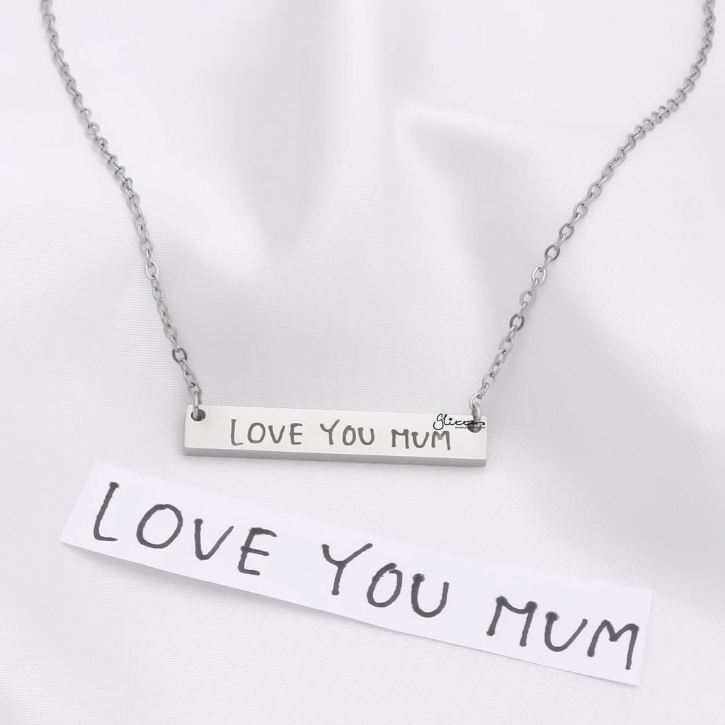 Personalised Horizontal Bar Necklace - Actual Handwriting-Personalised Necklaces-2-Glitters