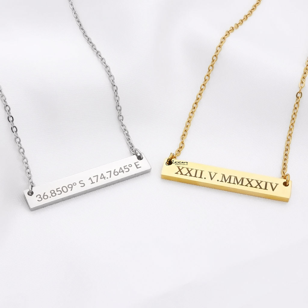 Personalised Horizontal Bar Necklace-Personalised Necklaces-1-Glitters