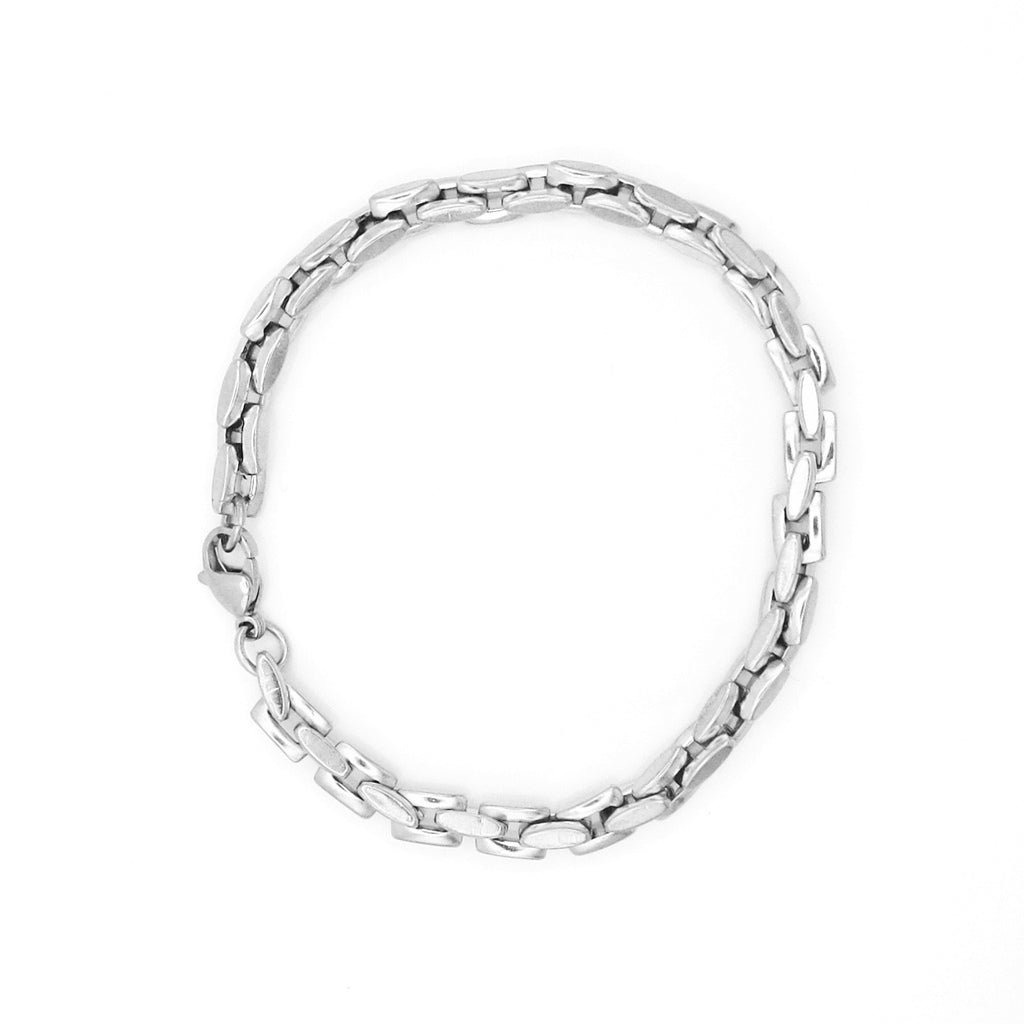 Stainless Steel Box Link Chain Bracelet - Silver