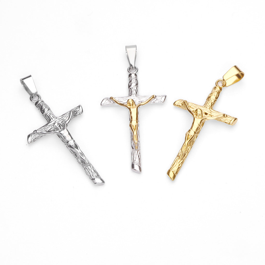 Stainless Steel Crucifix Cross Pendant-Pendants-1-Glitters