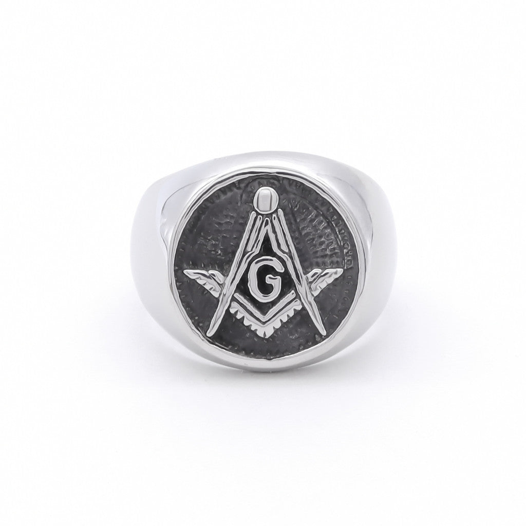 Stainless Steel Masonic Ring-Stainless Steel Rings-1-Glitters