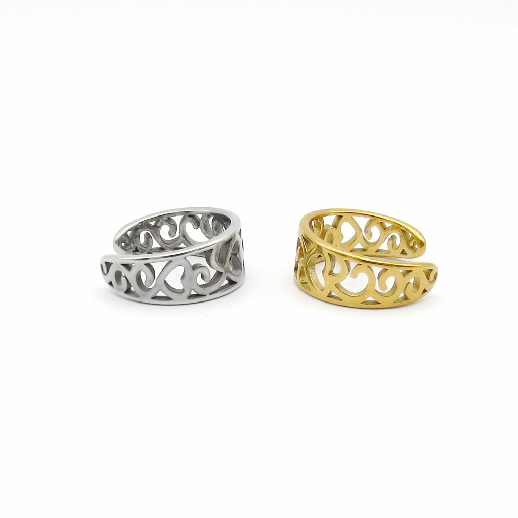 Stainless Steel Hollow Filigree Band Toe Ring-Toe Ring-2-Glitters