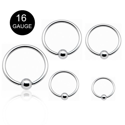 16GA 316L Surgical Steel Captive Hoops-Body Piercing Jewellery, Captive Ring, Nipple Barbell, Septum Ring-172-Glitters