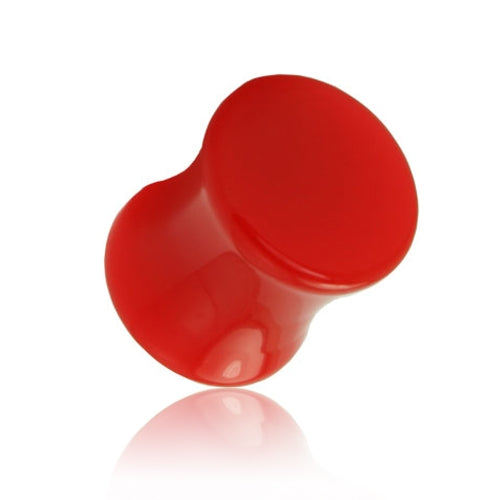 Red Color Solid UV Acrylic Saddle Plugs-Body Piercing Jewellery, Plug, Sale, Tunnel-279-Glitters