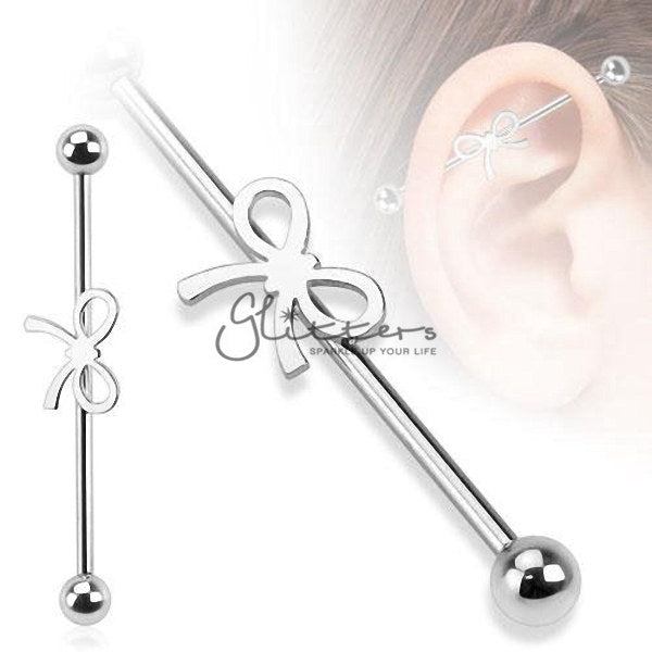 14GA 316L Surgical Steel Ribbon Industrial Barbells-Body Piercing Jewellery, Industrial Barbell-740-Glitters