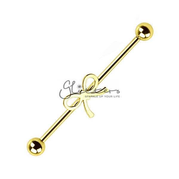 14GA 316L Surgical Steel Ribbon Industrial Barbells-Body Piercing Jewellery, Industrial Barbell-741-Glitters