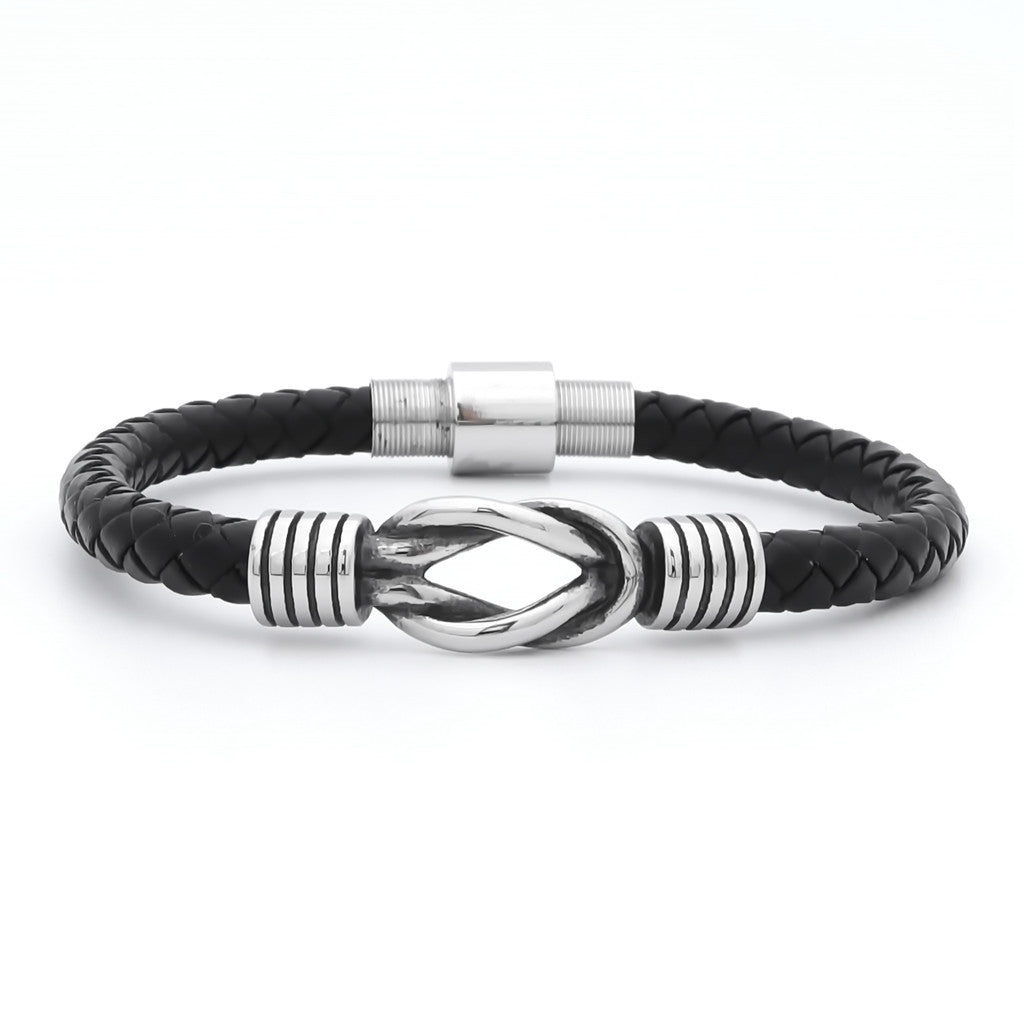 Love Knot Braided Leather Bracelet-Bracelets, Jewellery, leather bracelet, Men's Bracelet, Men's Jewellery, New, Women's Bracelet, Women's Jewellery-BCL0223-1_1-Glitters