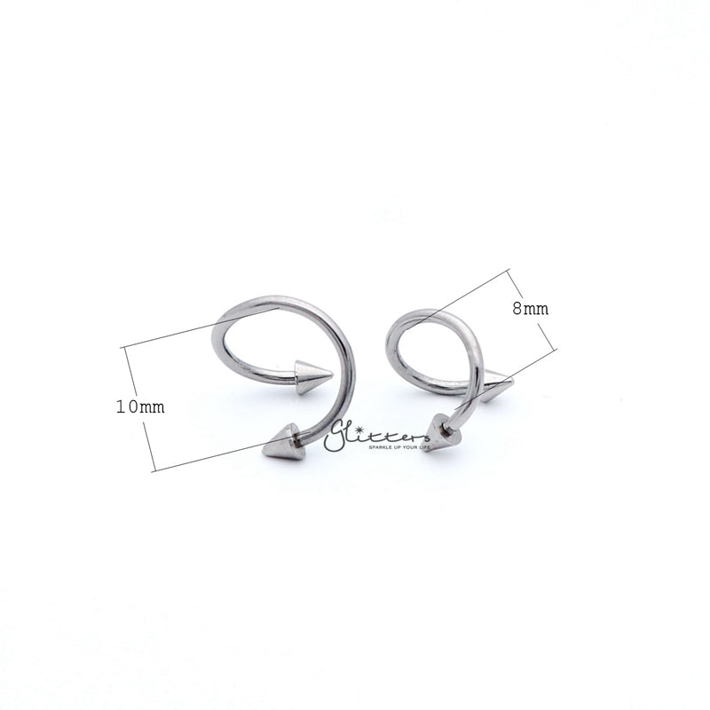 16GA Surgical Steel Twists with Spikes - 8mm | 10mm-Body Piercing Jewellery, Sale, Twist-CP0003-S-2-Glitters