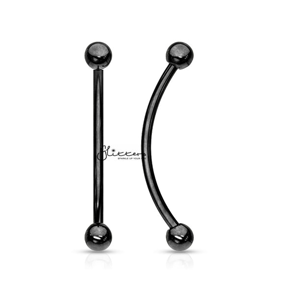 Surgical Steel Curved Barbell for Snake Eye Piercing and More - Black-Body Piercing Jewellery, Cartilage, Eyebrow, Tongue Bar-EB0010-K_f46ae94b-e570-45ad-9931-836f450d7f74-Glitters