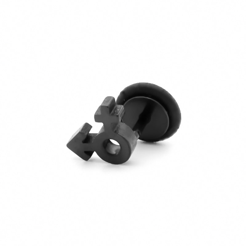 Stainless Steel Gender Symbol Fake Plug Earring - Black-Body Piercing Jewellery, earrings, Fake Plug, Jewellery, Men's Earrings, Men's Jewellery, Stainless Steel-FP0220-K_800-Glitters