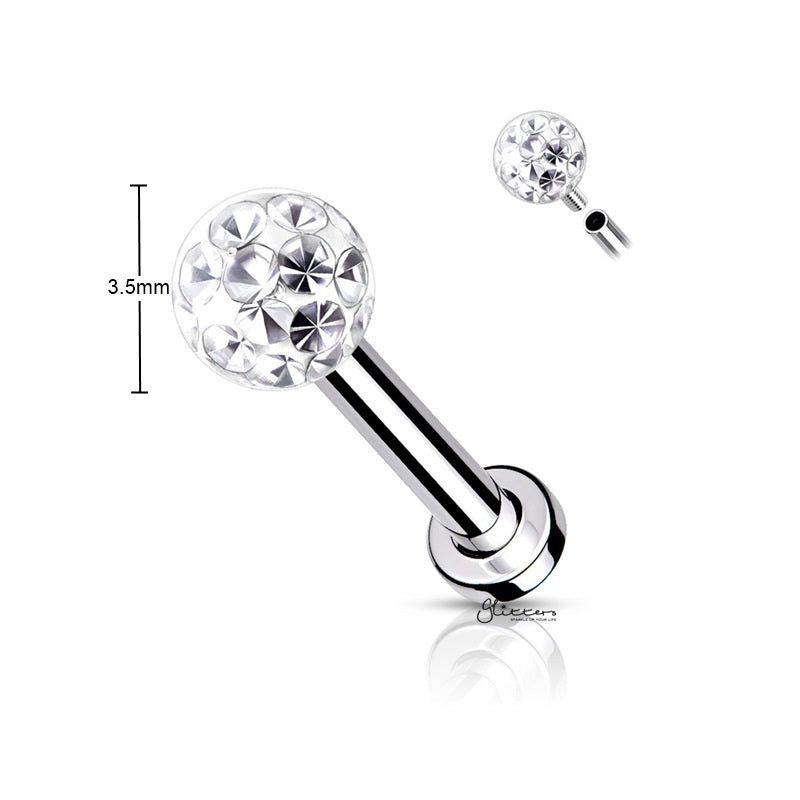 Internally Threaded Surgical Steel Ball Flat Back Monroe Labret Tragus Ring Internally Threaded Surgical Steel Ball Flat Back Monroe Labret Tragus Ring