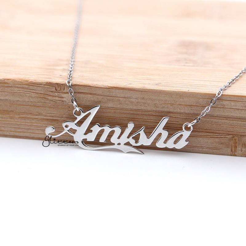 Personalized Sterling Silver Name Necklace - Font 6-name necklace, Personalized, Silver name necklace-NNK01-FONT6_800-Glitters