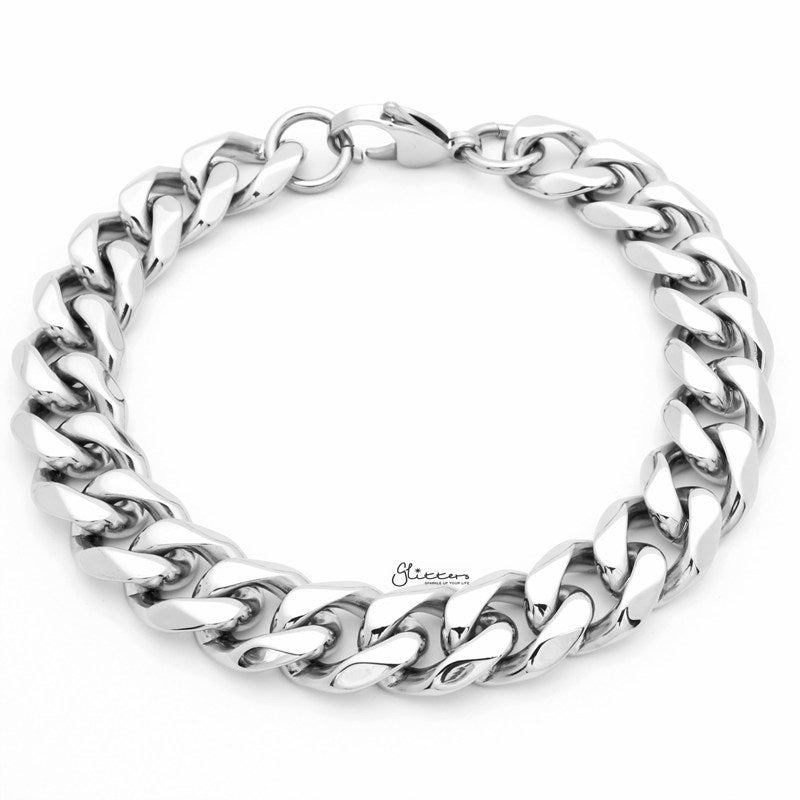 13mm Stainless Steel Beveled Cuban Chain Bracelet-Bracelets, Jewellery, Men's Bracelet, Men's Jewellery, Stainless Steel, Stainless Steel Bracelet-SB0081-1_1-Glitters