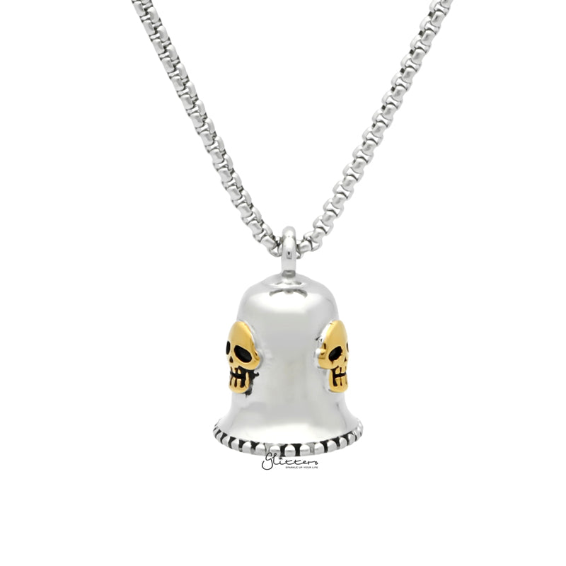 Lucky 13 Stainless Steel Bell Pendant - Gold-Jewellery, Men's Jewellery, Men's Necklace, Necklaces, Pendants, Stainless Steel, Stainless Steel Pendant-SP0297-G2_1-Glitters