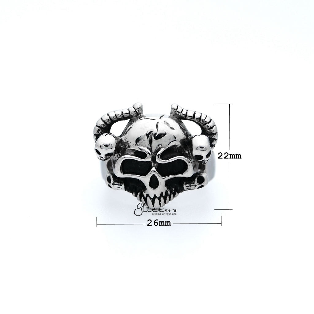 Men's Antiqued Stainless Steel Skull Casting Rings-Jewellery, Men's Jewellery, Men's Rings, Rings, Stainless Steel, Stainless Steel Rings-SR0038_1000-01_New-Glitters