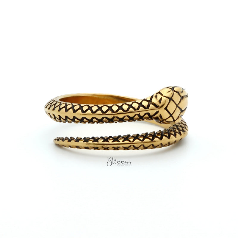 Stainless Steel Snake Ring - Gold-Jewellery, Men's Jewellery, Men's Rings, Rings, Stainless Steel, Stainless Steel Rings, Women's Rings-SR0285-3_800-Glitters