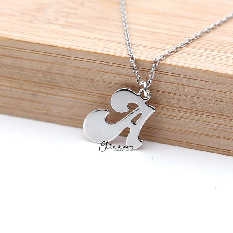 Personalized Sterling Silver Alphabet Necklace - Font 3-Alphabet Necklace, Personalized-SSP0012_800_01-Glitters