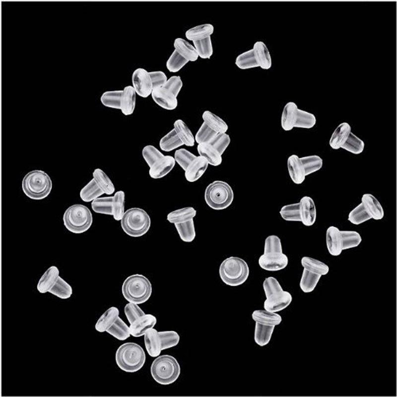 Silicone Soft Clear Earring Backs Stopper | Security Keepers | Butterfly Backs-Accessories, Earring Backs Stoppers, earrings, Jewellery-Silicone-Round-Ear-Plugging-Blocked-Safety-Backs-For-Jewelry-Glitters