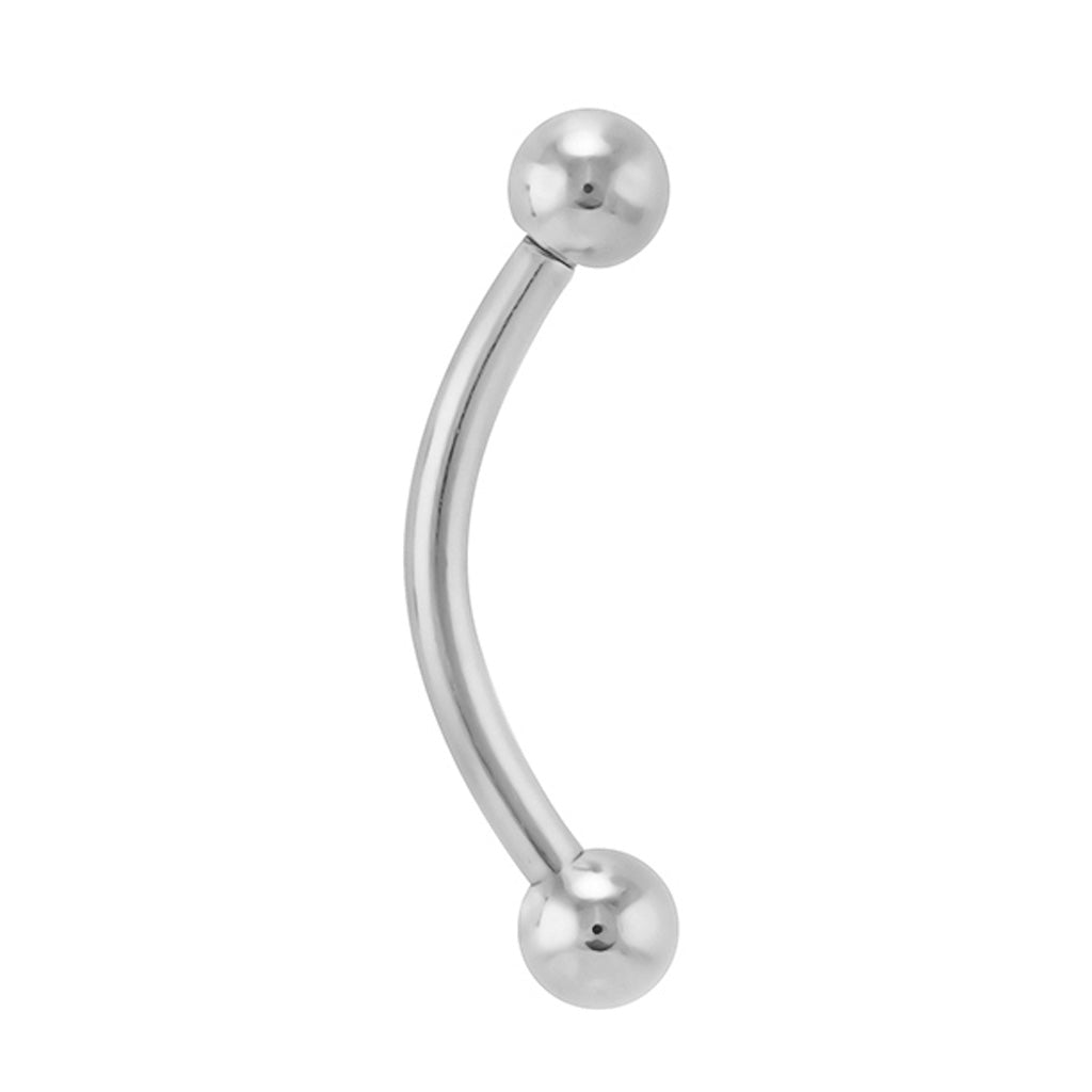 Titanium Curved Barbells with Internally Threaded Balls-Body Piercing Jewellery, Cartilage, Conch Earrings, Eyebrow, New-TEB0001-1B_1-Glitters