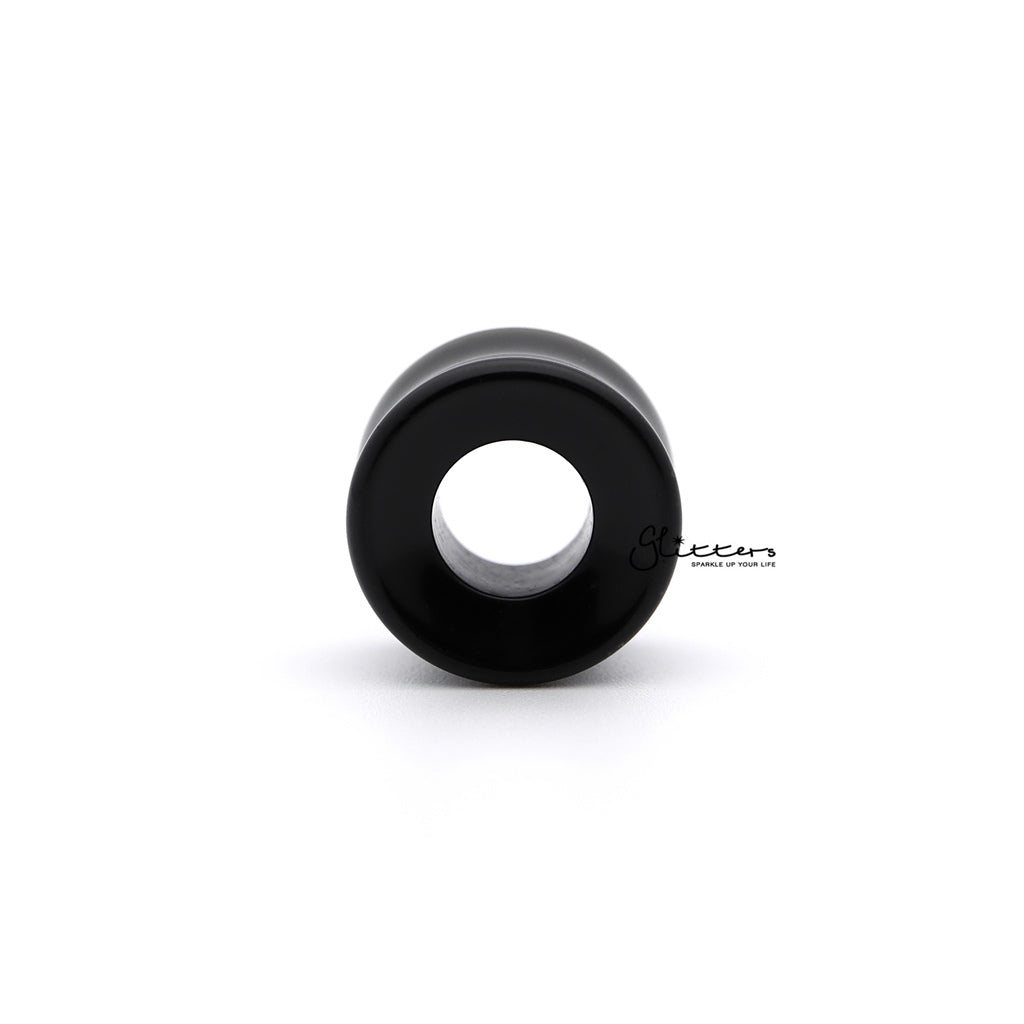 Obsidian Natural Stone Saddle Double Flared Ear Tunnels-Body Piercing Jewellery, Plug, Tunnel-TL0042_1000-01-Glitters