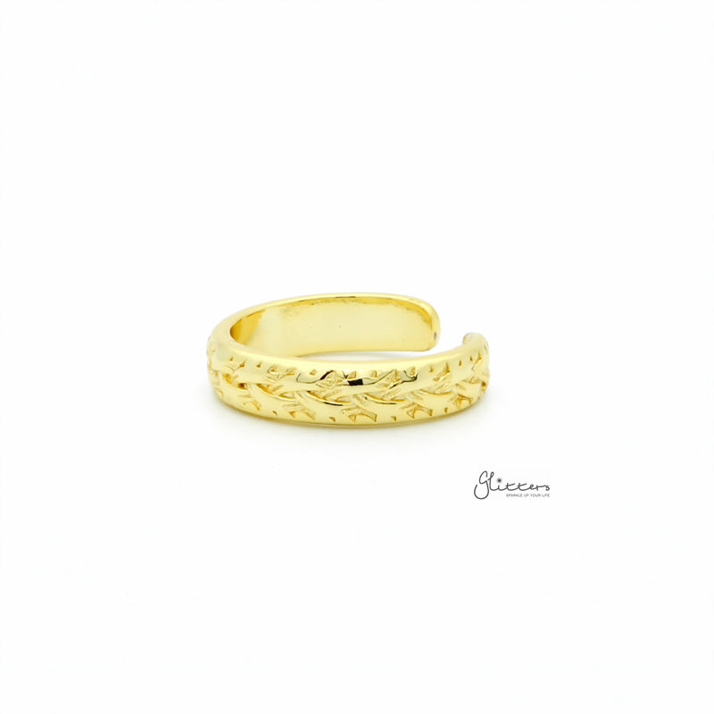 Twisted Rope Pattern Toe Ring - Gold-Jewellery, Toe Ring, Women's Jewellery-TOR0009-G2_800-Glitters