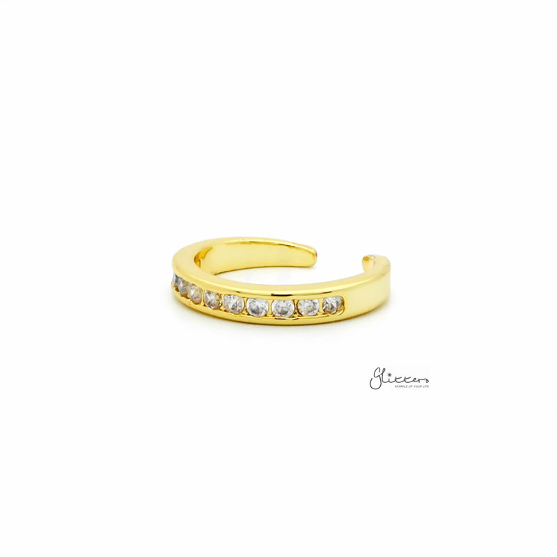 3mm CZ Paved Band Toe Ring - Gold-Cubic Zirconia, Jewellery, Toe Ring, Women's Jewellery-TOR0010-G2_800-Glitters